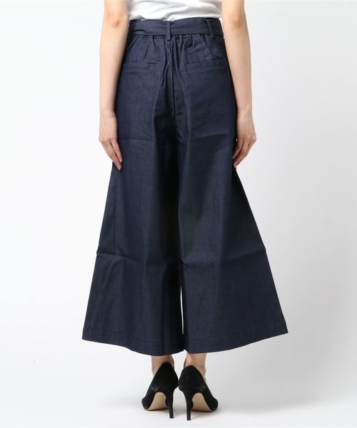 B.I.D.（ビーアイディー）の「BID / Denim Ribbon Belt Wide Pants（その他パンツ・レディース・ネイビー/ブルー・FREE）」の4枚目の写真