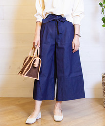 BID / Denim Ribbon Belt Wide Pants