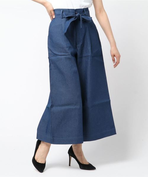 B.I.D.（ビーアイディー）の「BID / Denim Ribbon Belt Wide Pants（その他パンツ・レディース・ネイビー/ブルー・FREE）」の8枚目の写真