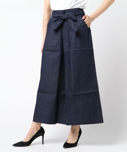 B.I.D.（ビーアイディー）の「BID / Denim Ribbon Belt Wide Pants（その他パンツ・レディース・ネイビー/ブルー・FREE）」の9枚目の写真