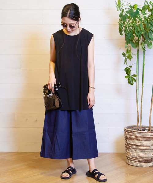 B.I.D.（ビーアイディー）の「BID / Denim Ribbon Belt Wide Pants（その他パンツ・レディース・ネイビー/ブルー・FREE）」の11枚目の写真