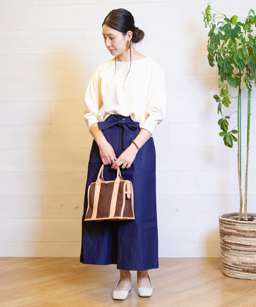 B.I.D.（ビーアイディー）の「BID / Denim Ribbon Belt Wide Pants（その他パンツ・レディース・ネイビー/ブルー・FREE）」の13枚目の写真