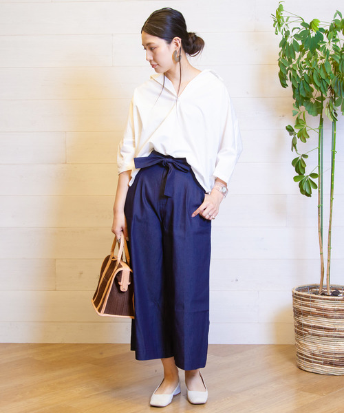 B.I.D.（ビーアイディー）の「BID / Denim Ribbon Belt Wide Pants（その他パンツ・レディース・ネイビー/ブルー・FREE）」の15枚目の写真