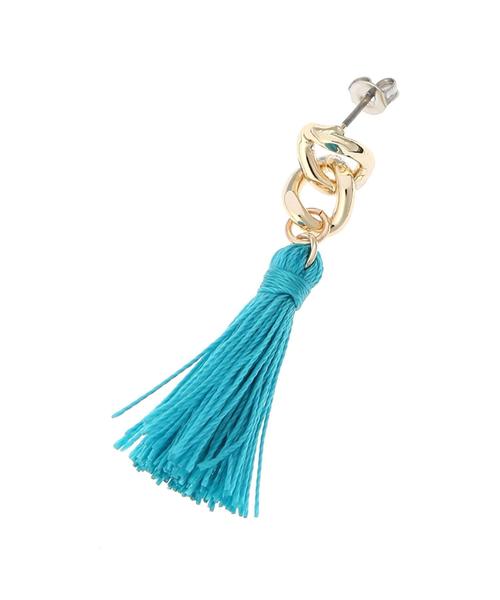 AMERICAN HOLIC（アメリカンホリック）の「チェーンタッセルピアス（ピアス（両耳用）・レディース・グレー/ターコイズブルー・FREE）」の6枚目の写真