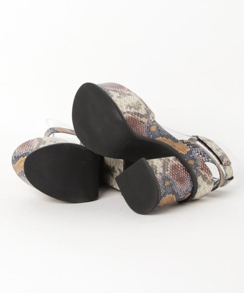 Jeffrey Campbell(ジェフリーキャンベル)の「パイソン柄ボリュームヒールサンダル(サンダル・レディース・ベージュ・37/38/36)」の3枚目の写真