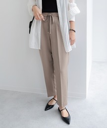andme | きれいめツイル美脚ドローストリングテーパードパンツ(スラックス)