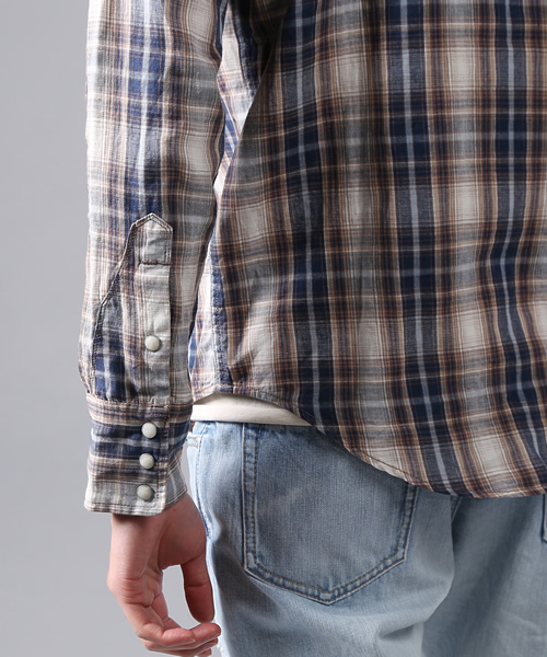 goa（ゴア）の「リネンコットンチェックウエスタンシャツ（シャツ/ブラウス・メンズ・グリーン/ブルー/レッド/ベージュ・FREE）」の10枚目の写真