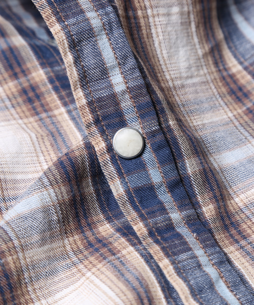 goa（ゴア）の「リネンコットンチェックウエスタンシャツ（シャツ/ブラウス・メンズ・グリーン/ブルー/レッド/ベージュ・FREE）」の11枚目の写真