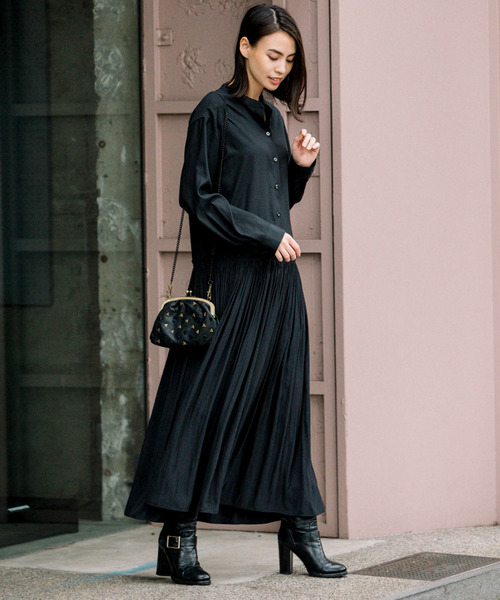 Munich（ミューニック）の「リヨセルコットンブロード＆デシンドッキングシャツワンピース（シャツワンピース・レディース・ホワイト/ブラック/ネイビー/カーキ・FREE）」の3枚目の写真