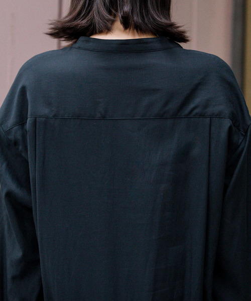 Munich（ミューニック）の「リヨセルコットンブロード＆デシンドッキングシャツワンピース（シャツワンピース・レディース・ホワイト/ブラック/ネイビー/カーキ・FREE）」の11枚目の写真