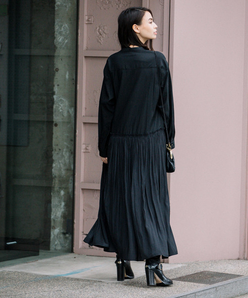 Munich（ミューニック）の「リヨセルコットンブロード＆デシンドッキングシャツワンピース（シャツワンピース・レディース・ホワイト/ブラック/ネイビー/カーキ・FREE）」の19枚目の写真