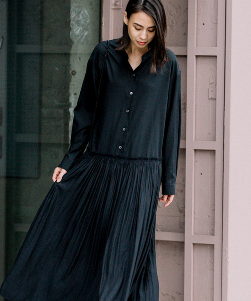 Munich（ミューニック）の「リヨセルコットンブロード＆デシンドッキングシャツワンピース（シャツワンピース・レディース・ホワイト/ブラック/ネイビー/カーキ・FREE）」の20枚目の写真