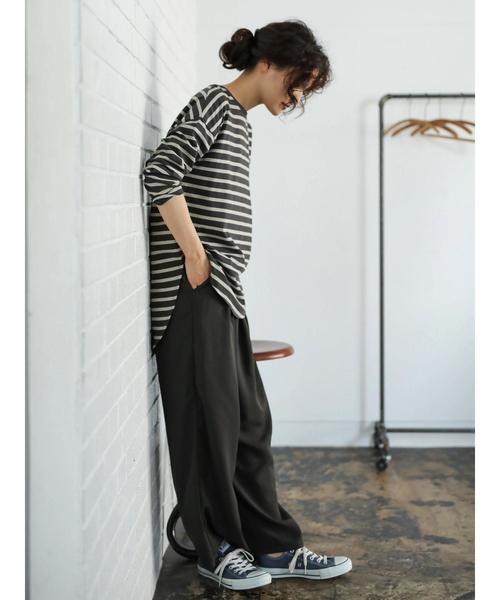 AMERICAN HOLIC（アメリカンホリック）の「とろみタックワイドパンツ＊（その他パンツ・レディース・チャコールグレー/ネイビー/ブラウン/モカ/ベージュ系その他/ブルー系その他/ドット/ベージュ系その他3・L/M）」の15枚目の写真