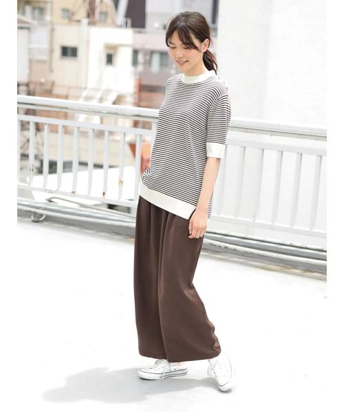 AMERICAN HOLIC（アメリカンホリック）の「とろみタックワイドパンツ＊（その他パンツ・レディース・チャコールグレー/ネイビー/ブラウン/モカ/ベージュ系その他/ブルー系その他/ドット/ベージュ系その他3・L/M）」の13枚目の写真