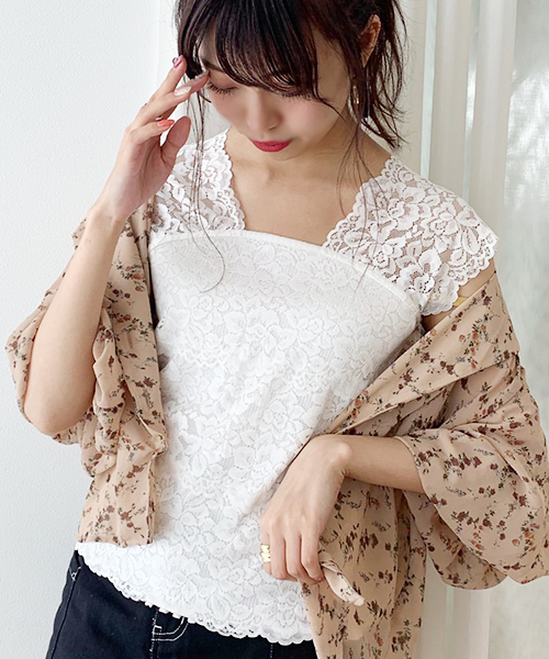 apres jour（アプレジュール）の「レースタンク【ZOZOTOWN限定アイテム】（タンクトップ・レディース・ベージュ/ブラック/オフホワイト・フリー）」の2枚目の写真