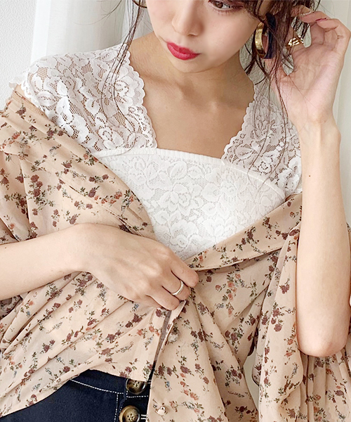 apres jour（アプレジュール）の「レースタンク【ZOZOTOWN限定アイテム】（タンクトップ・レディース・ベージュ/ブラック/オフホワイト・フリー）」の8枚目の写真