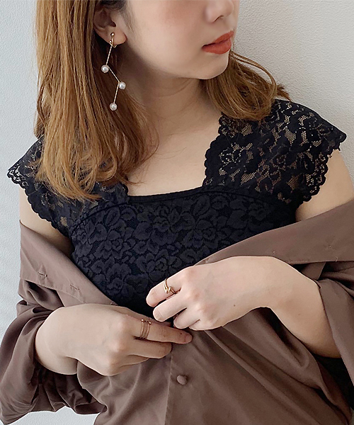 apres jour（アプレジュール）の「レースタンク【ZOZOTOWN限定アイテム】（タンクトップ・レディース・ベージュ/ブラック/オフホワイト・フリー）」の12枚目の写真