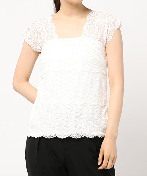 apres jour（アプレジュール）の「レースタンク【ZOZOTOWN限定アイテム】（タンクトップ・レディース・ベージュ/ブラック/オフホワイト・フリー）」の4枚目の写真