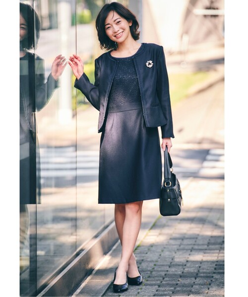 S-5L/洗える】らくドビーノーカラージャケット（ノーカラージャケット