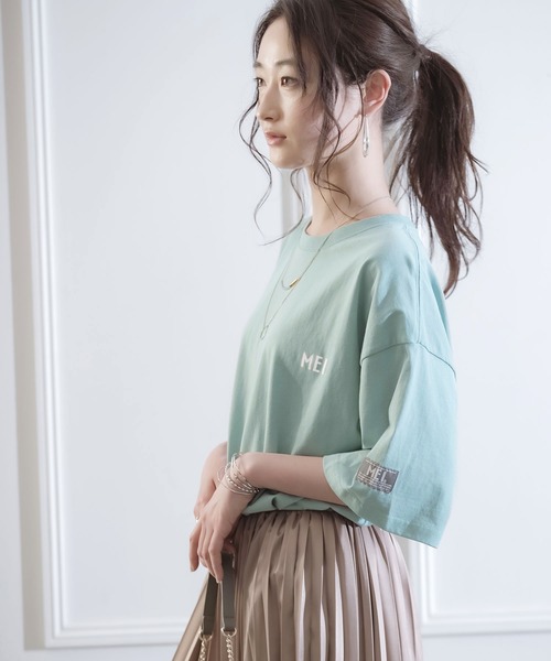 MEI（メイ）の「MEI/メイ MONO-MART別注 オーバーサイズ半袖Tシャツ（Tシャツ/カットソー・メンズ・ホワイト/ブラック/ベージュ/グリーン系その他/ネイビー・FREE）」の5枚目の写真