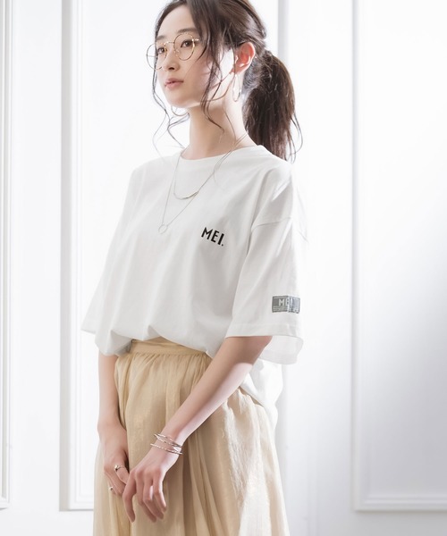 MEI（メイ）の「MEI/メイ MONO-MART別注 オーバーサイズ半袖Tシャツ（Tシャツ/カットソー・メンズ・ホワイト/ブラック/ベージュ/グリーン系その他/ネイビー・FREE）」の3枚目の写真