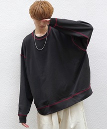 anown | ドルマンスリーブステッチ配色ビッグスウェット【ファッションインフルエンサー tai×anown 限定コラボ】(スウェット)
