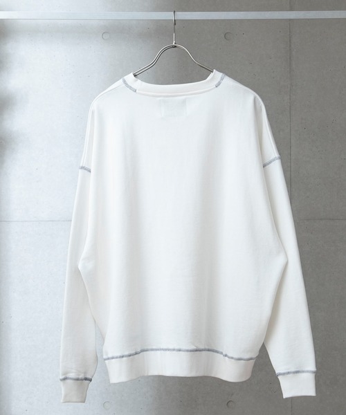 anown(アノン)の「ドルマンスリーブステッチ配色ビッグ裏毛スウェット【ファッションインフルエンサー tai×anown 限定コラボ】(スウェット・メンズ・ホワイト/ブラック/モカ/ブルー系その他/グリーン系その他/ラベンダー/ネイビー・M/L/XL)」の16枚目の写真