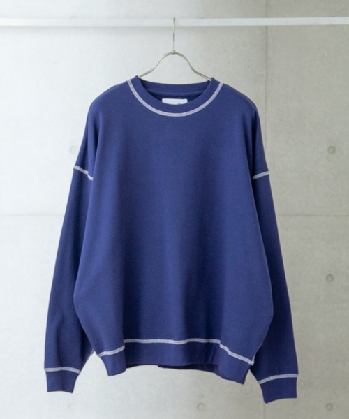 anown(アノン)の「ドルマンスリーブステッチ配色ビッグ裏毛スウェット【ファッションインフルエンサー tai×anown 限定コラボ】(スウェット・メンズ・ホワイト/ブラック/モカ/ブルー系その他/グリーン系その他/ラベンダー/ネイビー・M/L/XL)」の10枚目の写真