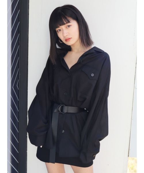 EMODA（エモダ）の「シアーバルキーシャツ（シャツ/ブラウス・レディース・ホワイト/ブラック/ブルー/マスタード・FREE）」の3枚目の写真