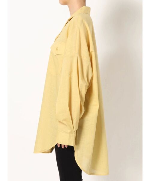 EMODA（エモダ）の「シアーバルキーシャツ（シャツ/ブラウス・レディース・ホワイト/ブラック/ブルー/マスタード・FREE）」の5枚目の写真