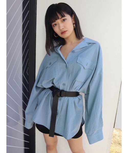 EMODA（エモダ）の「シアーバルキーシャツ（シャツ/ブラウス・レディース・ホワイト/ブラック/ブルー/マスタード・FREE）」の16枚目の写真