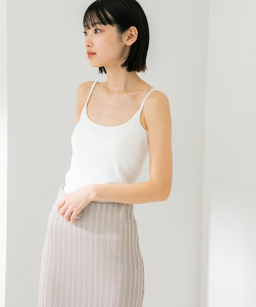 STUDIOUS(ステュディオス)の「【STUDIOUS】マルチリブパッドインキャミソール(キャミソール・レディース・ベージュ/ブラック/ホワイト・FREE)」の1枚目の写真