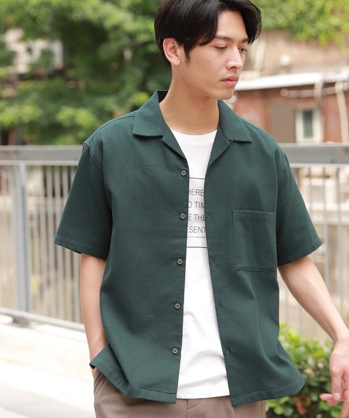 LAKOLE（ラコレ）の「コットンパナマシャツ / LAKOLE（シャツ/ブラウス・メンズ・ブラウン/オフホワイト/グリーン/サンドグレー・MEDIUM/LARGE）」の4枚目の写真