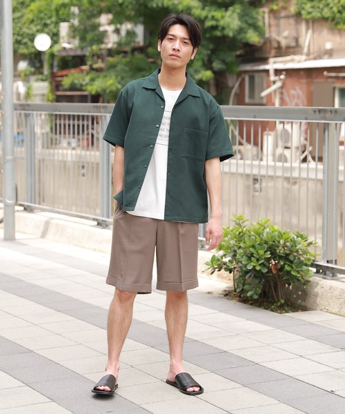 LAKOLE（ラコレ）の「コットンパナマシャツ / LAKOLE（シャツ/ブラウス・メンズ・ブラウン/オフホワイト/グリーン/サンドグレー・MEDIUM/LARGE）」の5枚目の写真