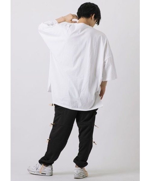 RE730(アールイーセブンサーティー)の「【RE730】ポケット付きモンスターシルエットTシャツ スーパービッグシルエット(Tシャツ/カットソー・メンズ・オフホワイト/ブラック/イエロー・MEDIUM/LARGE)」の8枚目の写真