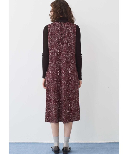 シロップ．（シロップ．）の「後ろボタンかわいい　ランダムドットのノースリーブワンピース（ワンピース・レディース・ブラウン・SMALL/MEDIUM/LARGE/X-LARGE/XX-LARGE）」の4枚目の写真