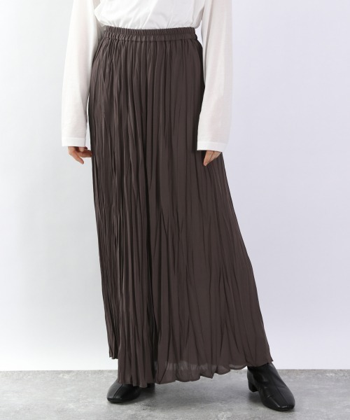 LOWRYS FARM(ローリーズファーム)の「ワッシャープリーツスカート 932711(スカート・レディース・アイボリー/チャコールグレー/ライトグレー/イエロー/ドット/グリーン・FREE)」の3枚目の写真