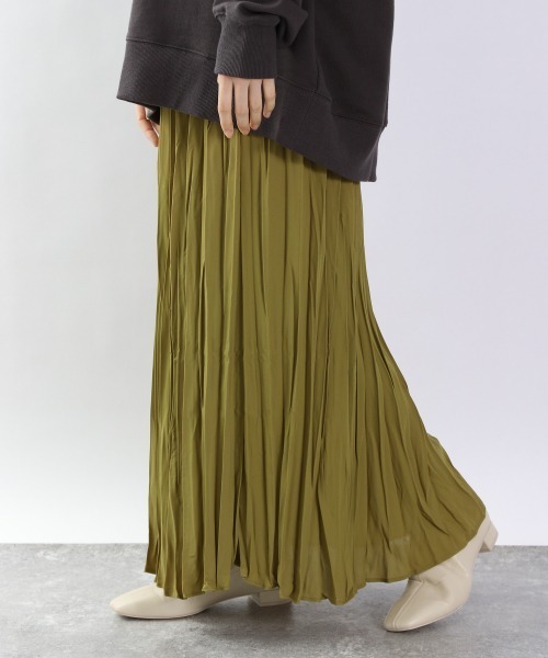 LOWRYS FARM(ローリーズファーム)の「ワッシャープリーツスカート 932711(スカート・レディース・アイボリー/チャコールグレー/ライトグレー/イエロー/ドット/グリーン・FREE)」の1枚目の写真