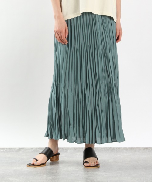 LOWRYS FARM(ローリーズファーム)の「ワッシャープリーツスカート 932711(スカート・レディース・アイボリー/チャコールグレー/ライトグレー/イエロー/ドット/グリーン・FREE)」の5枚目の写真