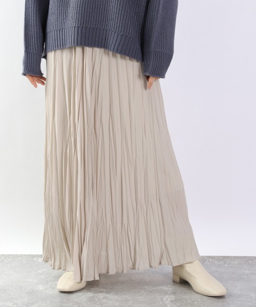 LOWRYS FARM(ローリーズファーム)の「ワッシャープリーツスカート 932711(スカート・レディース・アイボリー/チャコールグレー/ライトグレー/イエロー/ドット/グリーン・FREE)」の2枚目の写真