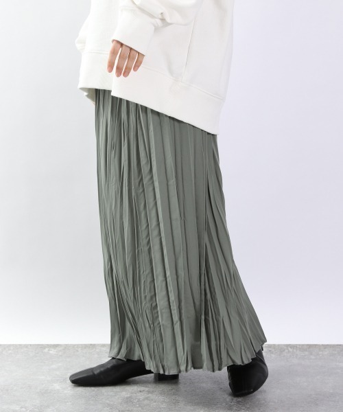 LOWRYS FARM(ローリーズファーム)の「ワッシャープリーツスカート 932711(スカート・レディース・アイボリー/チャコールグレー/ライトグレー/イエロー/ドット/グリーン・FREE)」の4枚目の写真