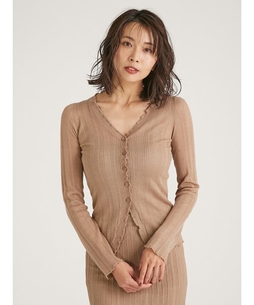 FRAY I.D（フレイアイディー）の「ラメシアーニットカーデ