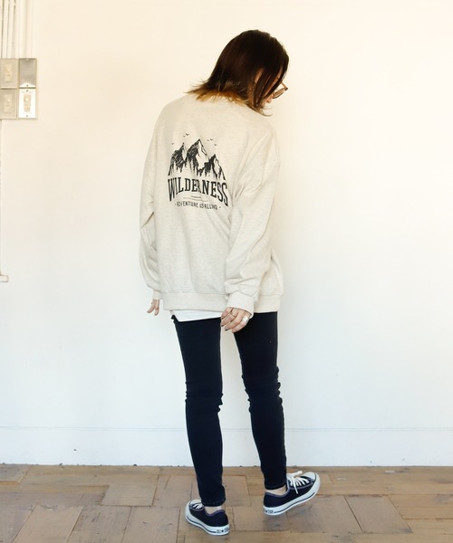 Auntie Rosa Holiday（アンティローザホリデー）の「マウンテンバックプリントスウェット（スウェット・レディース・チャコールグレー/ライトグレー/ナチュラル・FREE）」の9枚目の写真