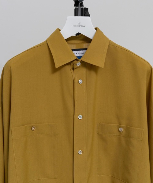 MAISON SPECIAL（メゾンスペシャル）の「《ユニセックスアイテム》マルチファブリックプライムオーバードルマンシャツ 【MAISON SPECIAL/メゾンスペシャル】（シャツ/ブラウス・メンズ・ホワイト/ブラック/イエロー・44/46）」の4枚目の写真