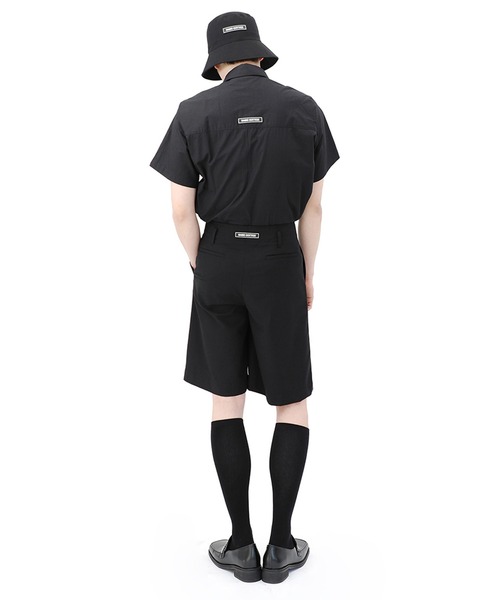 BASIC COTTON（ベーシックコットン）の「『BASIC COTTON/ベーシックコットン』BCN logo half shirt/ロゴハーフシャツ（シャツ/ブラウス・レディース・ホワイト/ブラック・FREE）」の5枚目の写真