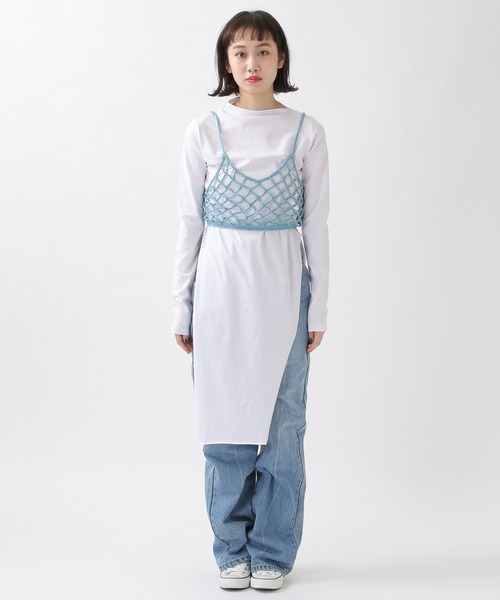 ROCKET x LUNCH（ロケットアンドランチ）の「ROCKET×LUNCH／SLIT LONG プルオーバー　2932489（Tシャツ/カットソー・レディース・ブラック/オフホワイト/スモークピンク・SMALL）」の14枚目の写真