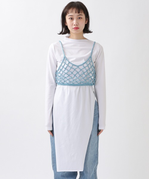 ROCKET x LUNCH（ロケットアンドランチ）の「ROCKET×LUNCH／SLIT LONG プルオーバー　2932489（Tシャツ/カットソー・レディース・ブラック/オフホワイト/スモークピンク・SMALL）」の11枚目の写真