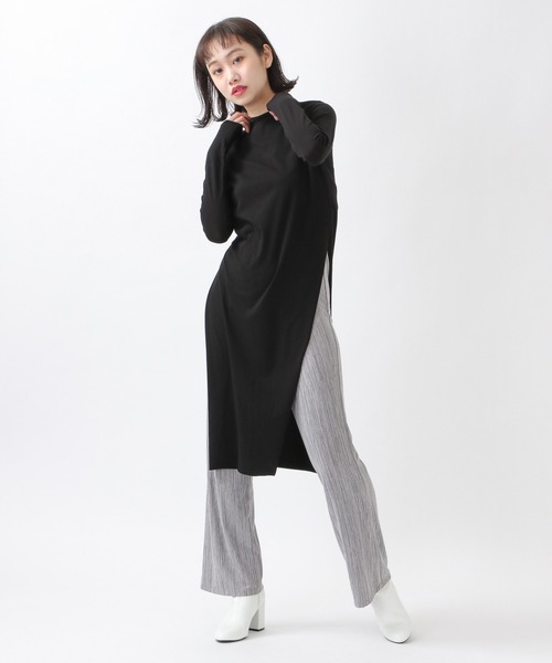 ROCKET x LUNCH（ロケットアンドランチ）の「ROCKET×LUNCH／SLIT LONG プルオーバー　2932489（Tシャツ/カットソー・レディース・ブラック/オフホワイト/スモークピンク・SMALL）」の8枚目の写真