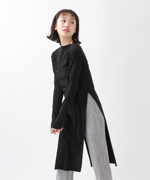 ROCKET x LUNCH（ロケットアンドランチ）の「ROCKET×LUNCH／SLIT LONG プルオーバー　2932489（Tシャツ/カットソー・レディース・ブラック/オフホワイト/スモークピンク・SMALL）」の5枚目の写真