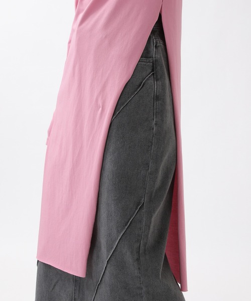 ROCKET x LUNCH（ロケットアンドランチ）の「ROCKET×LUNCH／SLIT LONG プルオーバー　2932489（Tシャツ/カットソー・レディース・ブラック/オフホワイト/スモークピンク・SMALL）」の13枚目の写真